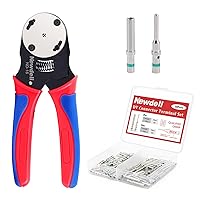 Newdeli 30 Pairs Deutsch Pin Connector Kit with Deutsch Crimper, Size 16 Solid Contacts DT Series Connector and Closed Barrel Crimping Tool (AWG 14,16&18), Ni Plating Pin and Socket Contacts