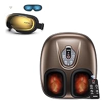 RENPHO FSA/HSA Eligible Eye Massager, Foot Massager Machine with Air Compression & 3 Heating Levels