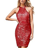 Wedding Guest Dresses for Women Short,Women Sequin Dress Package Hip Skirt Stage Performance Costume Prom Costu
