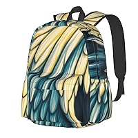 Wing Print Pattern Backpack Print Shoulder Canvas Bag Travel Large Capacity Casual Daypack With Side Pockets