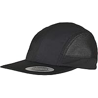 Yupoong Flexfit Unisex Baseball Cap Made of Durable Nylon, Side Mesh Inserts, Sporty Snapback Cap, Black or Blue, One Size