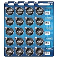 Renata CR2032 Batteries - 3V Lithium Coin Cell 2032 Battery (20 Count)