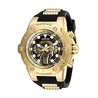 Invicta Men's Marvel Stainless Steel Quartz Watch with Silicone Strap, Black, 30 (Model: 26925)