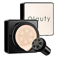Air Cushion CC Cream Mushroom Head, Soothing Full Coverage Foundation with Mushroom Makeup Sponges Create Long-Lasting, Waterproof Makeup Base Primer, All-Day Hold, All Skin Types (Natural)