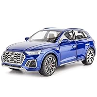 BDTCTK 1/24 Compatible for Audi Q5 SUV Model Car, Zinc Alloy Pull Back Toy car with Sound and Light for Kids Boy Girl Gift(Blue)