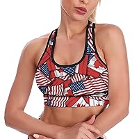Canada USA Flag Women's Tank Top Sports Bra Yoga Workout Vest Sleeveless Athletic Shirts