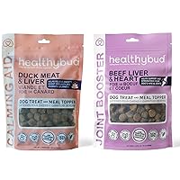 healthybud Soft Chew Dog Treats and Food Toppers 4.6oz (Beef Joints Booster, Duck Calming Aid)