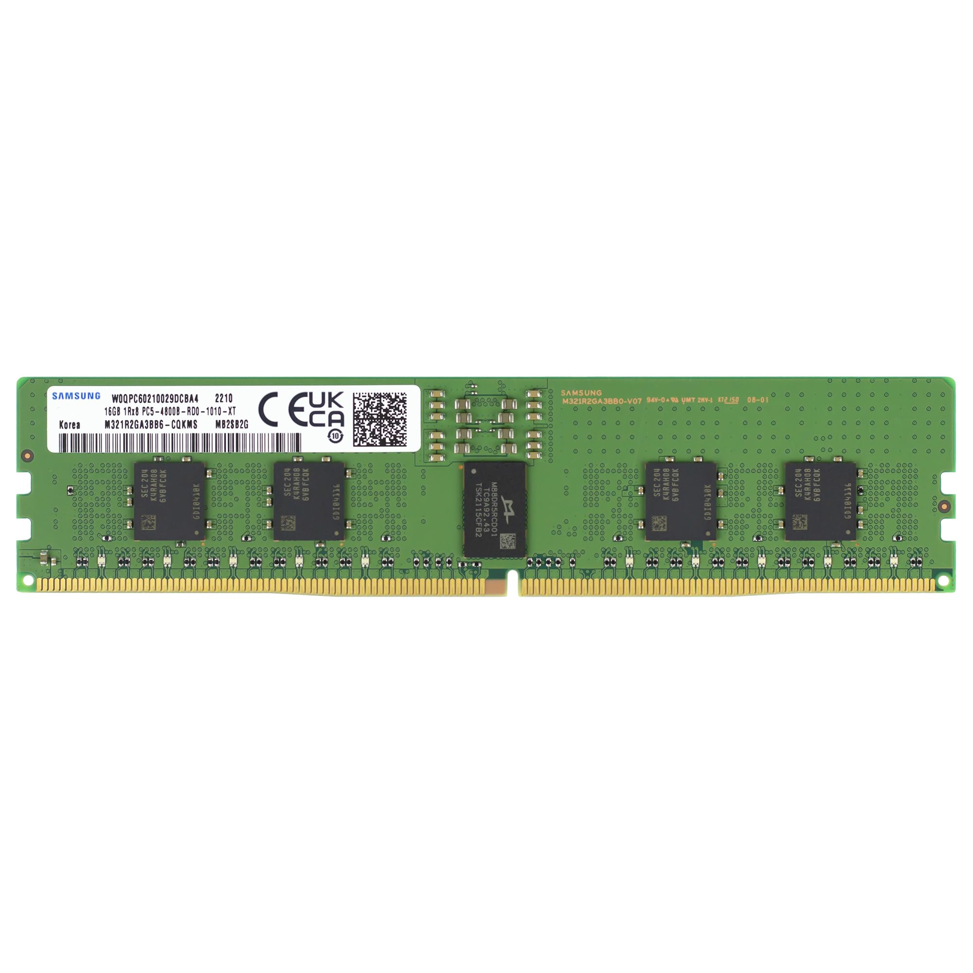Samsung 16GB DDR5 4800MHz PC5-38400 ECC RDIMM 1Rx8 Single Rank 1.1V Registered DIMM 288-Pin Server RAM Memory M321R2GA3BB6-CQK