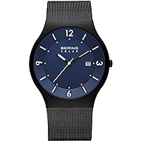 BERING Solar Movement Men's Watch Solar Collection with Stainless Steel and Sapphire Glass 14440-XXX Bracelet Watches – Waterproof: 5 ATM