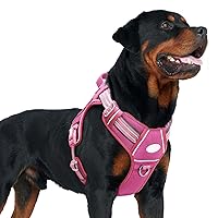 Auroth Tactical Dog Harness for Large Dogs No Pull Adjustable Pet Harness Reflective K9 Working Training Easy Control Pet Vest Military Service Dog Harnesses Rose Red XL