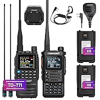 TIDRADIO (2 gen) TD-H8 GMRS Radio with 2pcs Battery,MIC Speaker and TD-H3 GMRS Two Way Radio Multi-Band Receiving Long Range Walkie Talkies with TD-771 Atenna