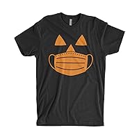 Men's Jack O' Lantern Pumpkin with Mask Halloween Costume T-Shirt