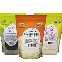 McCabe Organic Delights Trio - Sticky Brown Rice, Sweet Rice Flour, and Black Rice - From Farm to Table Goodness with USDA and CCOF Certification | Premium Quality | 3 Lbs + 1 Lb + 48 Oz