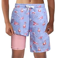 QZUnique Boys Swim Trunks Compression Boxer Brief Liner with Pocket Quick Dry Toddler Swim Shorts Bathing Suit Swimsuit