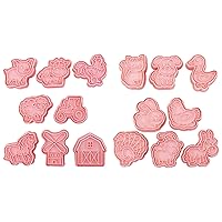 16Pcs Pressable Biscuits Mold Cartoon Farm Animals Cookie Cutters Holiday Biscuits Fondant Cookie Stamps Party Supplies Biscuits Mold Cutters