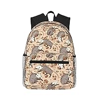 Opossum and Roses Backpack Laptop Men Business Work Casual Daypack Women Lightweight Travel Bag