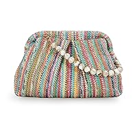 Straw Clutch Purse for Women Summer Beach Handbag Evening Straw Handbag for Wedding Party Vacation
