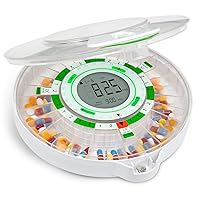 Live Fine 28-Day Automatic Pill Dispenser with Upgraded LCD Display, Key Lock, Sound & Light for Prescriptions, Medication, Vitamins, Supplements & More