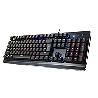 Inland ProHT Rainbow LED Backlit USB Wired Keyboard with Blue Switches,Durable ABS Keycaps/Anti-Ghosting/Spill-Resistant Mechanical Keyboard for PC Mac Xbox Gamer