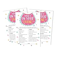 50 Sheets What's in Your Phone Baby Shower Game Cards Baby Bib Activity Cards Party Idea Gender Neutral Baby Shower Party Supply