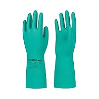 LANON 3 Pairs Nitrile Chemical Resistant Gloves, Reusable Heavy-Duty Rubber Gloves, Acid, Alkali & Oil Protection, Non-Slip, XL
