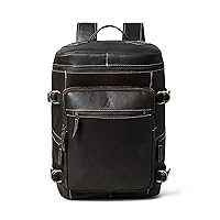 16 Inch Full-Grain Leather Laptop Travel Backpack for Men and Women