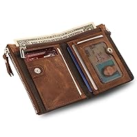 Genuine Leather Multipurpose Bifold Wallet - RFID Blocking - Unisex
