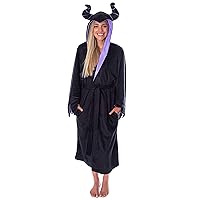 Disney Villains Women's Maleficent Costume Ultra-Soft Fleece Plush Hooded Robe Bathrobe