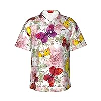 Carnival Mardi Gras Pattern Hawaiian Shirt for Men,Summer Beach Casual Short Sleeve Button Down Shirts-