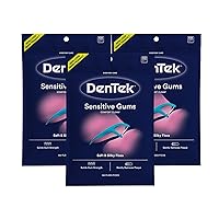 DenTek Comfort Clean Sensitive Gums Floss Picks, Soft & Silky Ribbon, 150 Count, 3 Pack