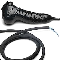 MASTER SERIES Guzzler Realistic Penis Sheath with Tube for Men, and Couples. Realistic & Strong Durable Latex with 4FT Silicone Hose Perfect for Water Sports, 1 Piece, Black.