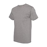 Hanes Authentic Short Sleeve Pocket T-Shirt 2XL Oxford Grey