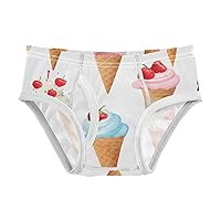 ALAZA Baby Boys' Briefs Toddler Boys Underwear 100% Cotton Soft Ice Cream Cone 2T