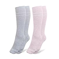 Kindred Bravely Maternity Compression Socks 2-Pack | 20-30 mmHg Compression Socks for Pregnancy (Pink & Grey Heather)