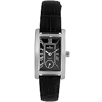 Peugeot Women Contour Tank Shape Case Watch with Roman Numerals, Remote Sweep & Genuine Leather Band