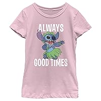 Disney Lilo Good Time Stitch Girls Short Sleeve Tee Shirt