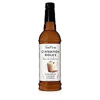 Jordan's Skinny Syrups Sugar Free Coffee Syrup, Cinnamon Dolce Flavor Drink Mix, Zero Calorie Flavoring for Chai Latte, Protein Shake, Food and More, Gluten Free, Keto Friendly, 25.4 Fl Oz, 1 Pack
