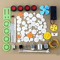 109Pcs Motor Gears Kits Plastic Spindle Worm Gear Set Gear Packages Robot Gear Pulley Shaft Belt Assembly for Robot Toy Automobile Cars DIY Kit