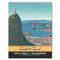 Americanflat 2024 Calendar - World Travel Destinations Design - Large Wall Calendar with Monthly Format - Hanging Monthly Calendar Planner - 10x26 Inches When Open