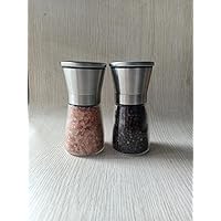 stainless steel adjustable salt and pepper grinder mill with ceramic burrs, 5.5 oz capacity, set of 2 (YCB-SP-I03)