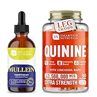 Mullein Leaf Extraсt & Quinine Capsules Bundle - Lung Cleanse & Cramp Defense - Made in The USA