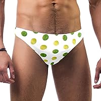 Men's Green Yellow Watercolor Polka Dot Swimsuit Brief Bikini Swimwear Sexy Swimsuit Swimming Short Quick Dry
