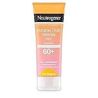 Neutrogena Invisible Daily Sunscreen Lotion, Broad Spectrum SPF 60+, Oxybenzone-Free & Water-Resistant, Sun or Environmental Aggressor Protection, Antioxidant