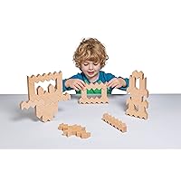 Educational Advantage Zig Zag Blocks - Construction Building STEM Fine Motor Stacking Toy - Pre-K Educational Learning Toy - 30 Pieces - 2 Years +