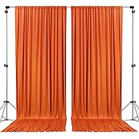 AK TRADING CO. 10 feet x 10 feet IFR Polyester Backdrop Drapes Curtains Panels with Rod Pockets - Wedding Ceremony Party Home Window Decorations - Orange