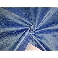 100% Pure Silk Dupioni Fabric Sky Blue x Blue 54