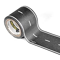Road Tape for Toy Cars - Sticks to Flat Surfaces, No Residue; 30 ft. x 2 in. Black Road
