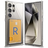 Ringke Fusion Card [Built-in Cardholder] Compatible with Samsung Galaxy S24 Ultra Case 5G, Hold Up to 1 Card, Transparent Wallet Phone Cover for Women, Men - Clear