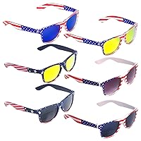 6 Packs of American Flag Sunglasses, 4th of July Decorations, Patriotic Party Favors, Memorial Day Decor, 4th of July Accessories for Independence Day