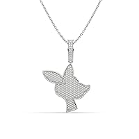 14K White Gold Bird Shape Pendant Gift For Brother With Round Cut 2.4TCW VVS1 Moissanite Diamond